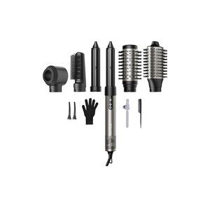 7MAGIC Hair Dryer Brush & 6 in 1 Hair Styler, Silver, 110 Volts, 1200 Watts, Ion